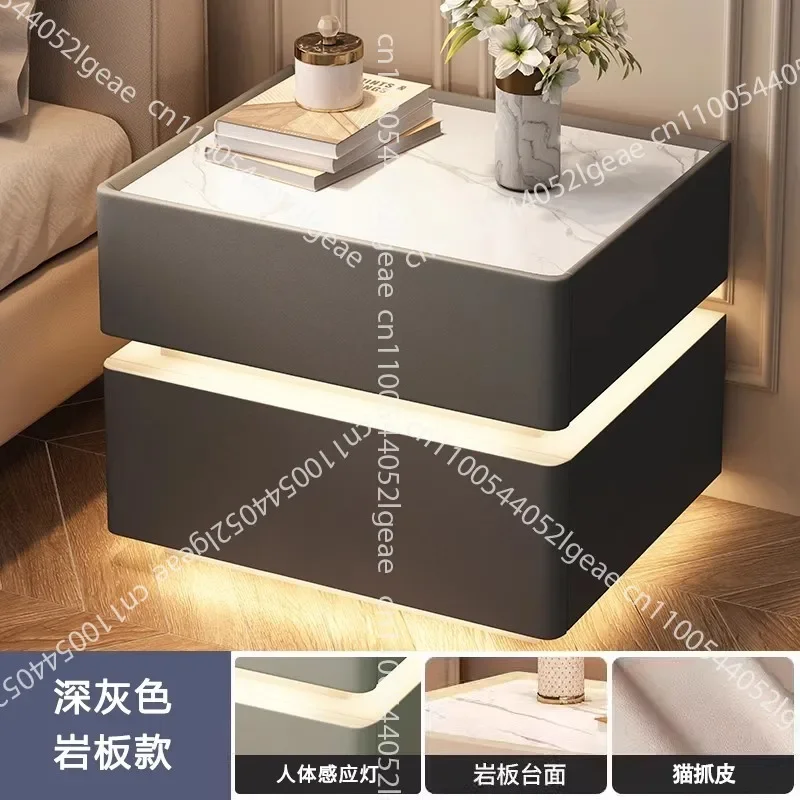 Smart Bedside Table Simple and Modern Light Luxury Style Floating Bedroom Without Installation of Bedside Table