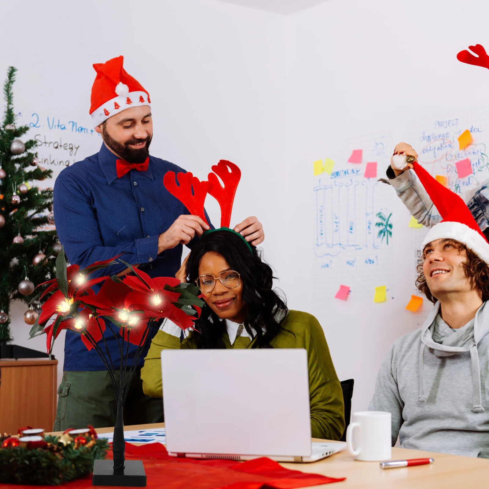 1pc Weihnachtsstern Baum Weihnachten Dekoration Usb Powered Warm Glow Festival Lampe Künstliche Blume Weihnachten Licht Dekor Nachtlicht