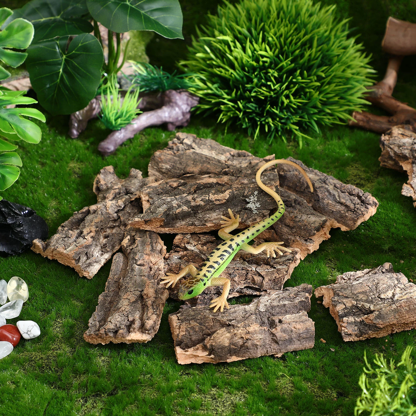 10Pcs Reptile Tree Bark Decor Natural Cork Bark for Lizards Climbing Basking Platform Terrarium turtle basking platform
