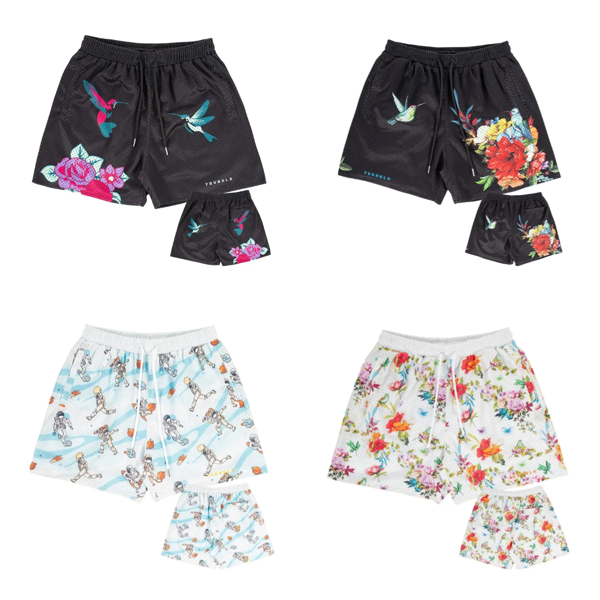 

Новинка 2023 года, летние быстросохнущие спортивные повседневные шорты с 3D принтом цветов, повседневные женские шорты на шнурке, пляжные спортивные шорты для фитнеса и мужчин