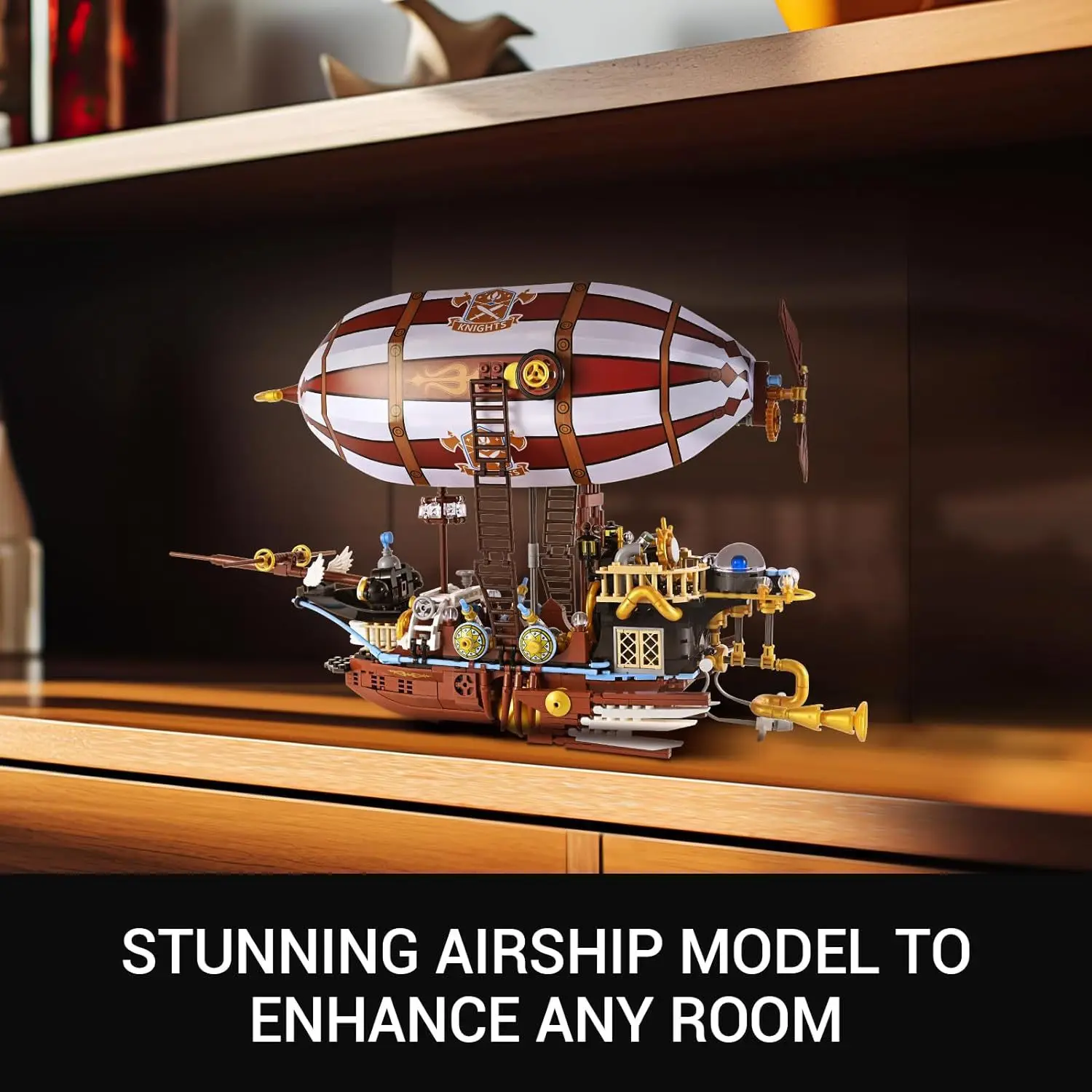 

Voyage Airship Building Blocks - Compatible with LEGO, Interactive Desk Ornament, and Perfect Birthday Gift for Kids