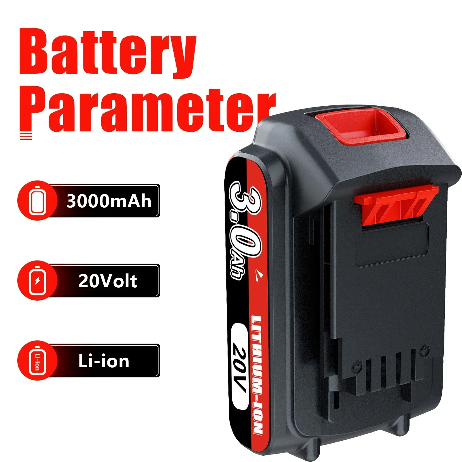 3000mAh LBXR20 Battery Replacement for Black&Decker 20V Lithium Battery Max LB20 LBX20 LB2X4020-OPE LST220 Cordless Power Tool