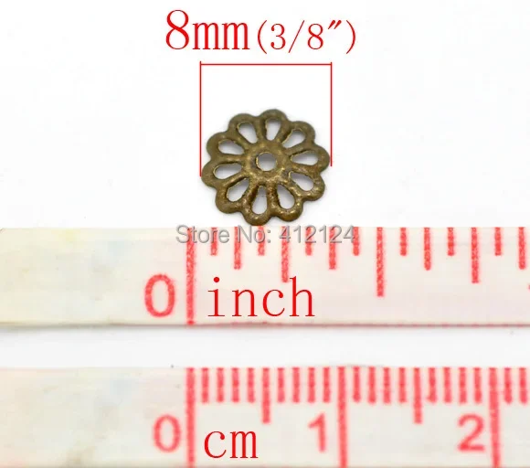 12000Pcs Bronze Tone Flower End Beads Caps Jewelry Diy Making Findings Charms Wholesale 8x8mm