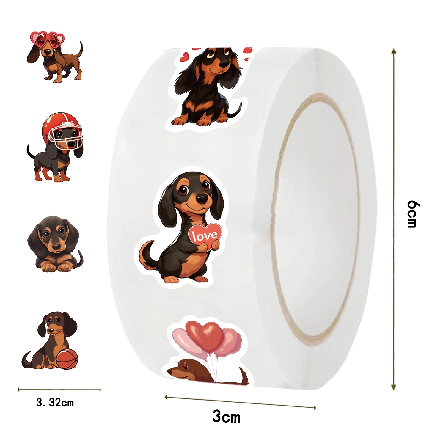 500pcs Cute Sausage Puppy Stickers For Kids Toys Cartoon Dogs Decals For School Reward Students Teachers Laptop Sticker Labels