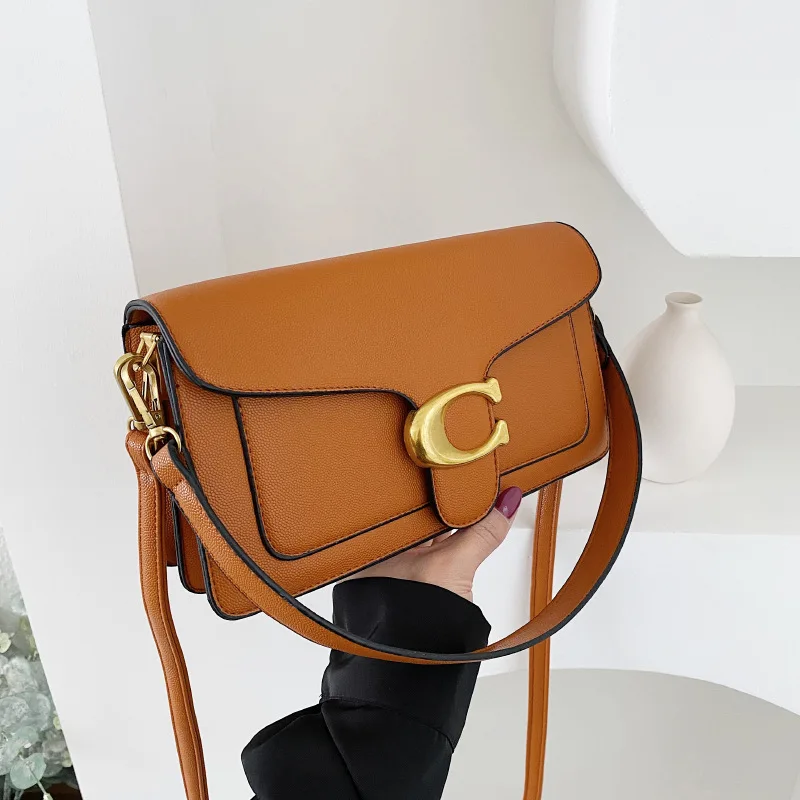 Bolsos de hombro a la moda para mujer, bolsos de PU de alta calidad, bolso cruzado de compras de Color sólido para mujer, correas de hombro desmontables