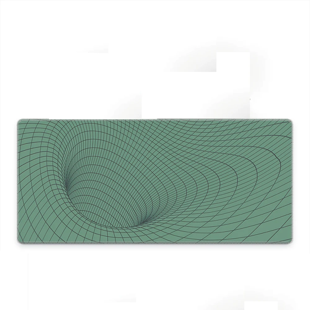 Green 3D Spiral Swirl Line Gaming Mouse Pad Laptop Keyboard Desk Mat Smooth Cloth Non-slip Base Suitable for Gamers and Office