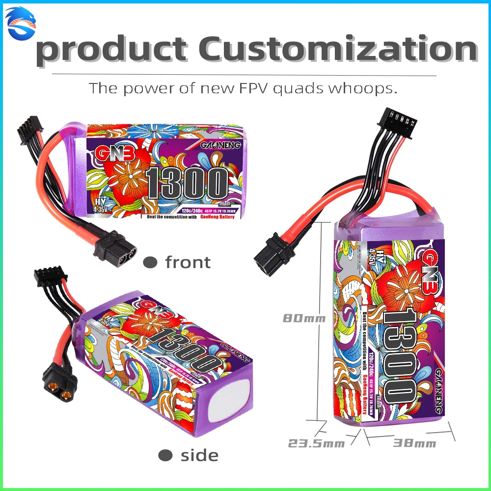 

LiPo 4S HV GAONENG GNB 15,2 В 1300 мАч 120C/240C Аккумулятор для FPV EMAX TinyHawk S RC Quadcopter Крытый дрон RC Запчасти XT60U-F