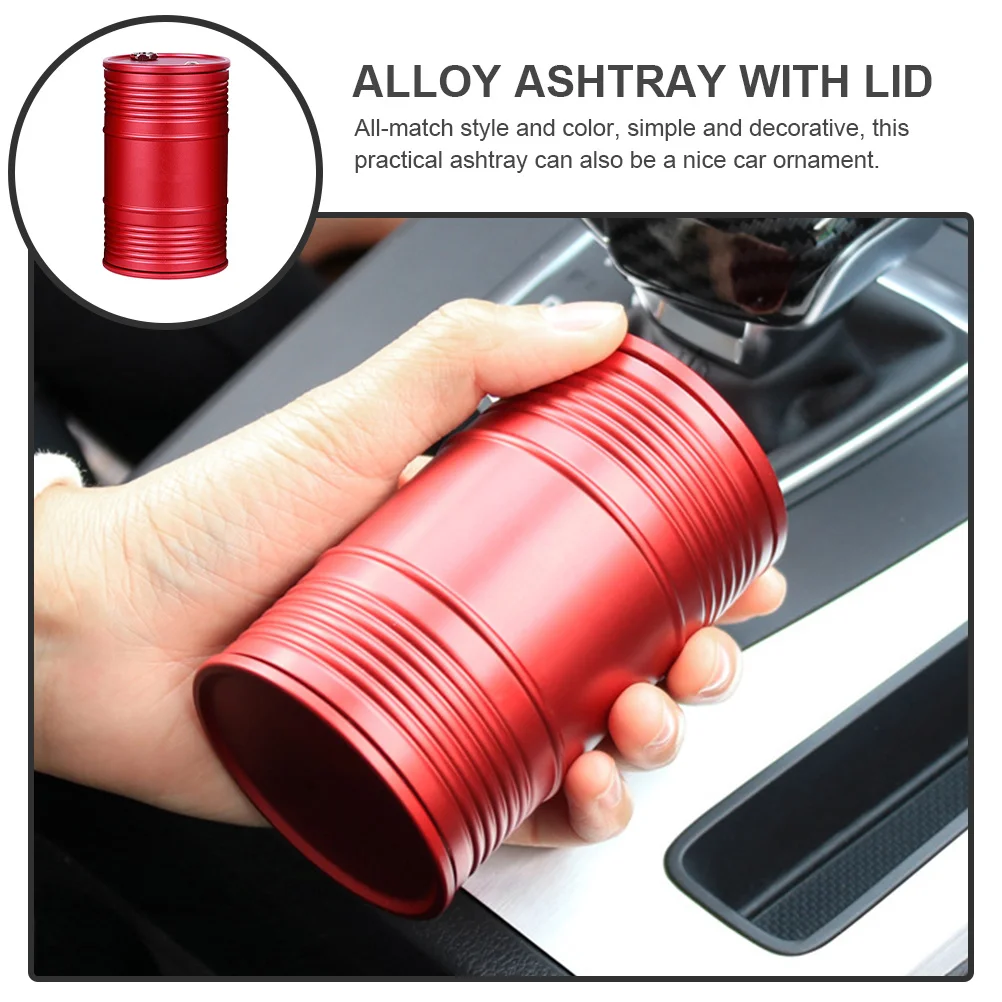 

Smokeless Indoor Windproof With Lid Alloy Car Ashtray Household Ashtray For Home Office Cigarette Ashes Holder