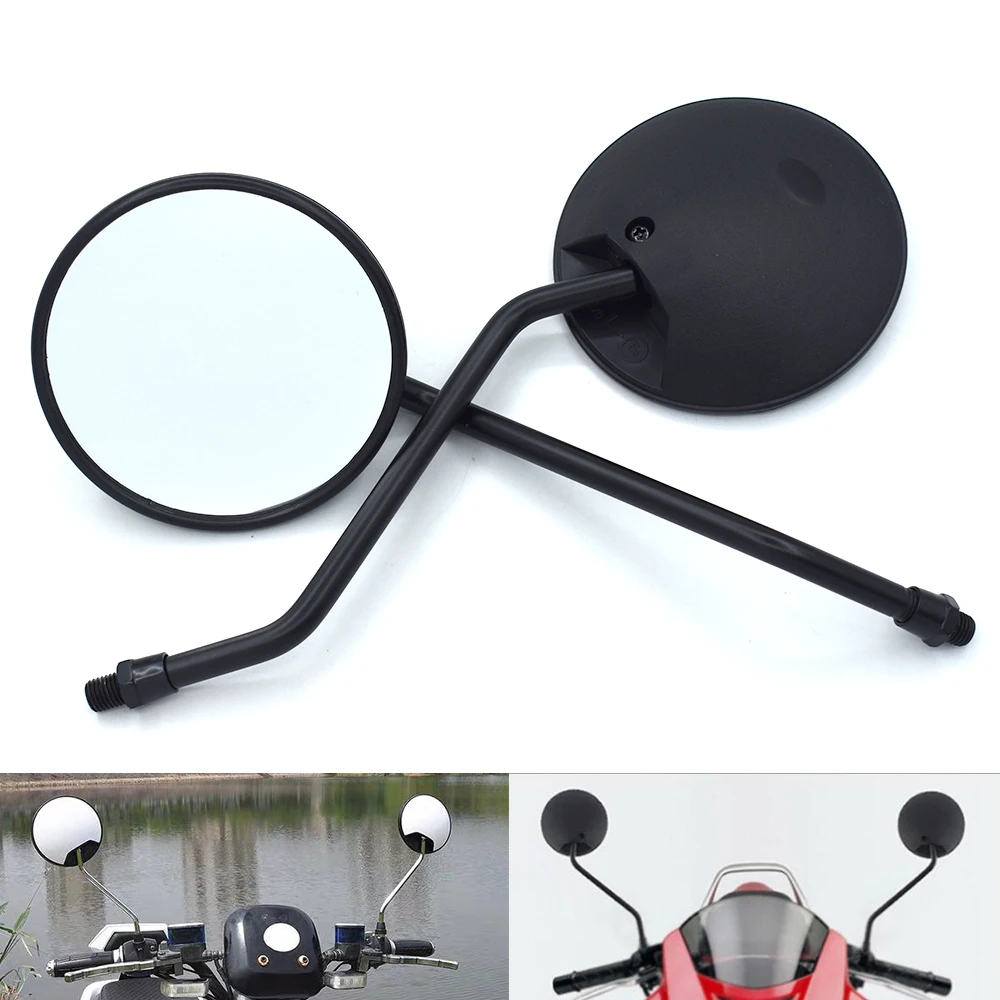 Universal 10mm Motorcycle Rearview Mirrors Round Mirrors black for BMW K1600 K1200R K1200S R1200R R1200S R1200ST R1200GS