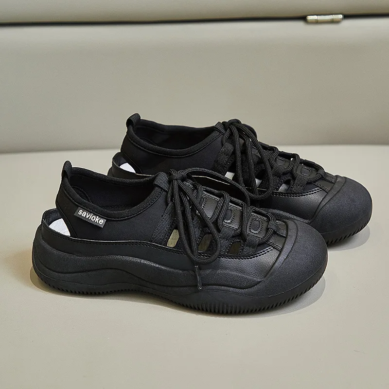 Trendy Canvas Shoes for Women 2024 Summer New Collection with Hollow Out Breathable Sports and Leisure Versatile Women's Sandals image 6