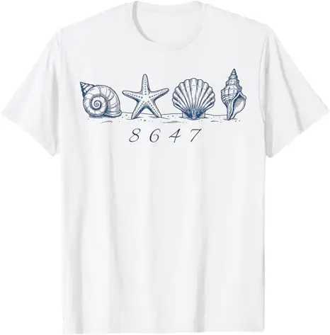 Y2k 86 47 Seashells Sea Shells Beach Funny 8647 Cat Patriotisches T-Shirt USA Flag Sunglasses Graphic Clothing Sommermode T-Shirt – Detail 9