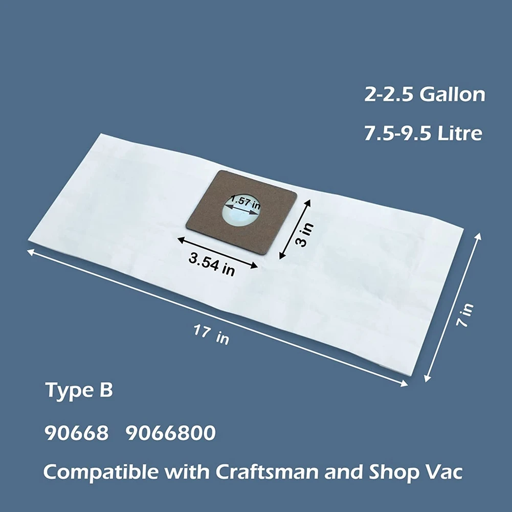 Paquet de 12 sacs sous vide pour 9066800 Sous vide de 2 à 2,5 gallons de type B et QAM70, sacs en papier filtre jetables de qualité supérieure