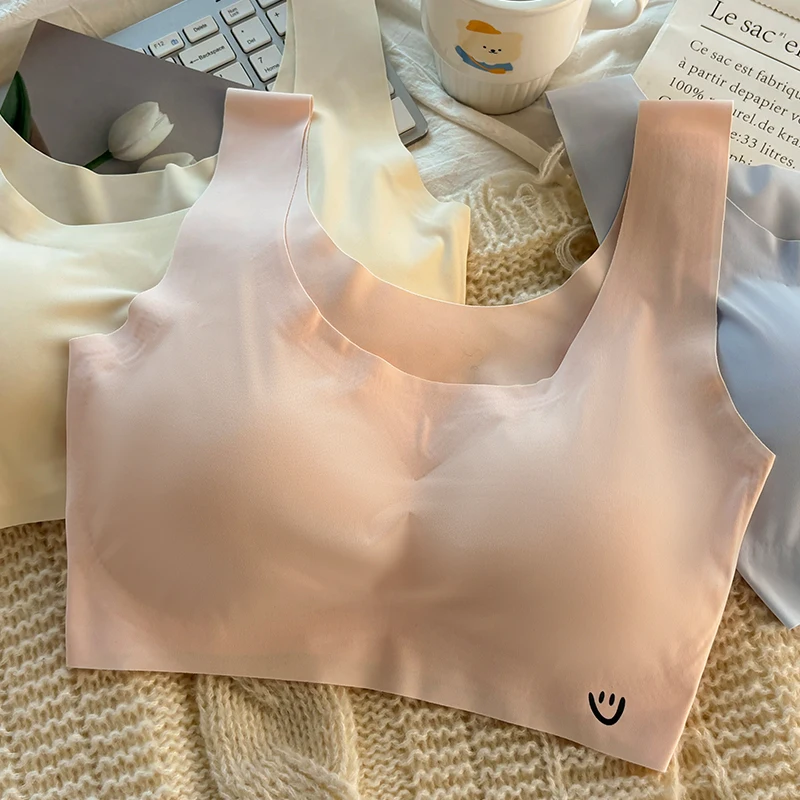 3 قطعة ملابس داخليّة حريمي الحرير الجليد مريحة الجلد ودية اليوغا سترة رياضية الصدرية موضة النوم الصدرية لا الصلب هوب إغلاق المناسب لينة