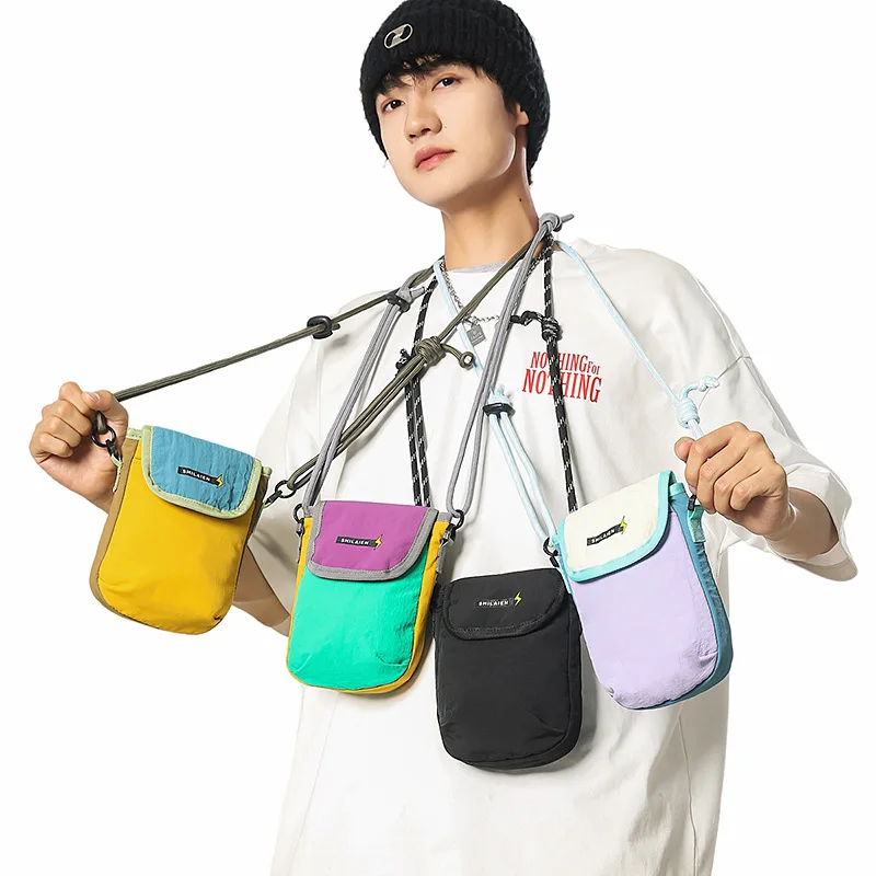 

Спортивная сумка для мобильного телефона на открытом воздухе, мужская и женская стильная цветная сумка через плечо, легкая водонепроницаемая нейлоновая дорожная сумка через плечо для поездок на работу