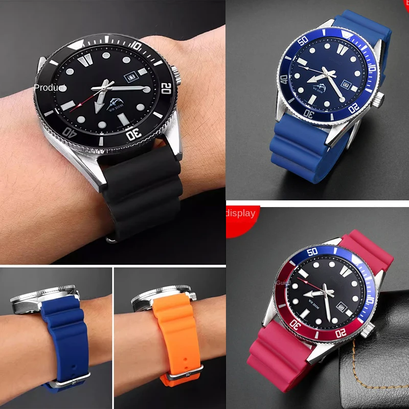 20mm 22mm Silicone Watchband For CASIO swordfish Duro diving watch MDV-106 MDV-107 EFR-303 Bracele Waterproof Rubber Sport Strap