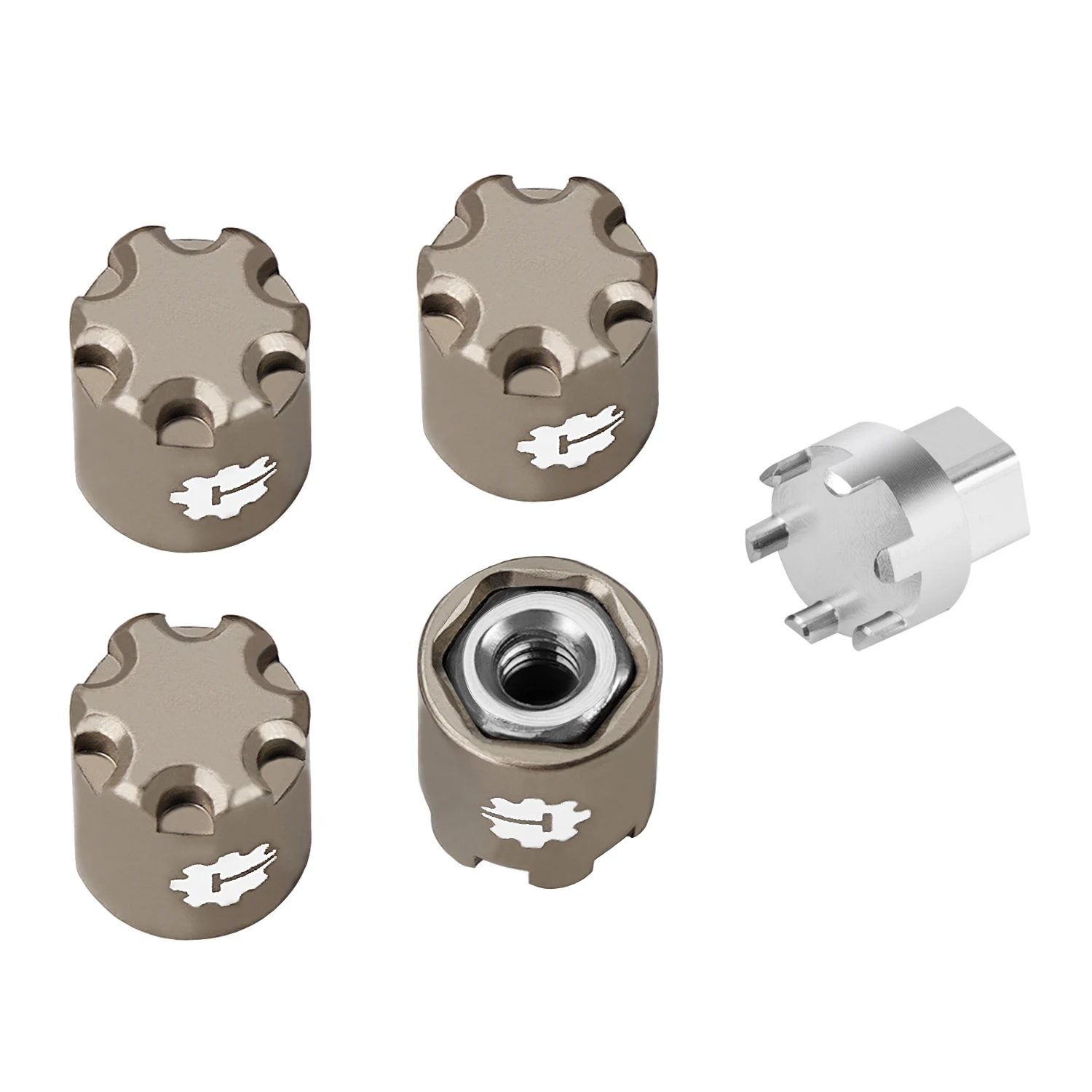 

TCRC 4PCS Aluminum M2.5 Wheels Center Caps Lock Nuts for 1/18 RC Car Traxxas TRX4M Redcat Ascent-18 HPI Venture18 Upgrade