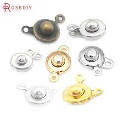 7.5MM 9MM Gold Color Silver Color Brass or Iron Round Button Clasps Bracelets Clasps Diy Jewelry Findings Accessories Wholesale