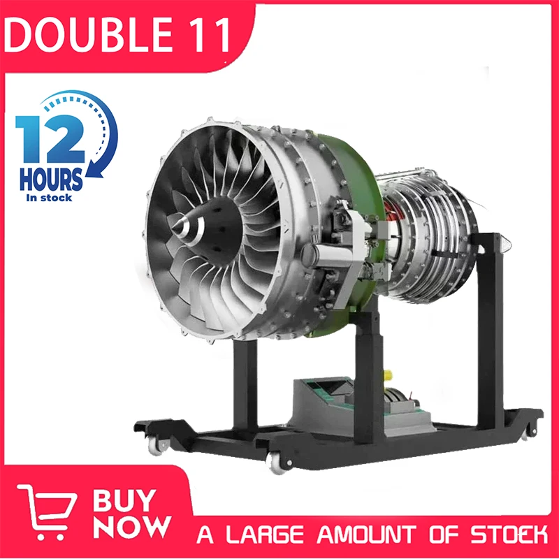 Turbofan Engine 1100 Parts Aircraft Engine Model Aviation Assembly Metal Movable Science Experiment Textbook Toys