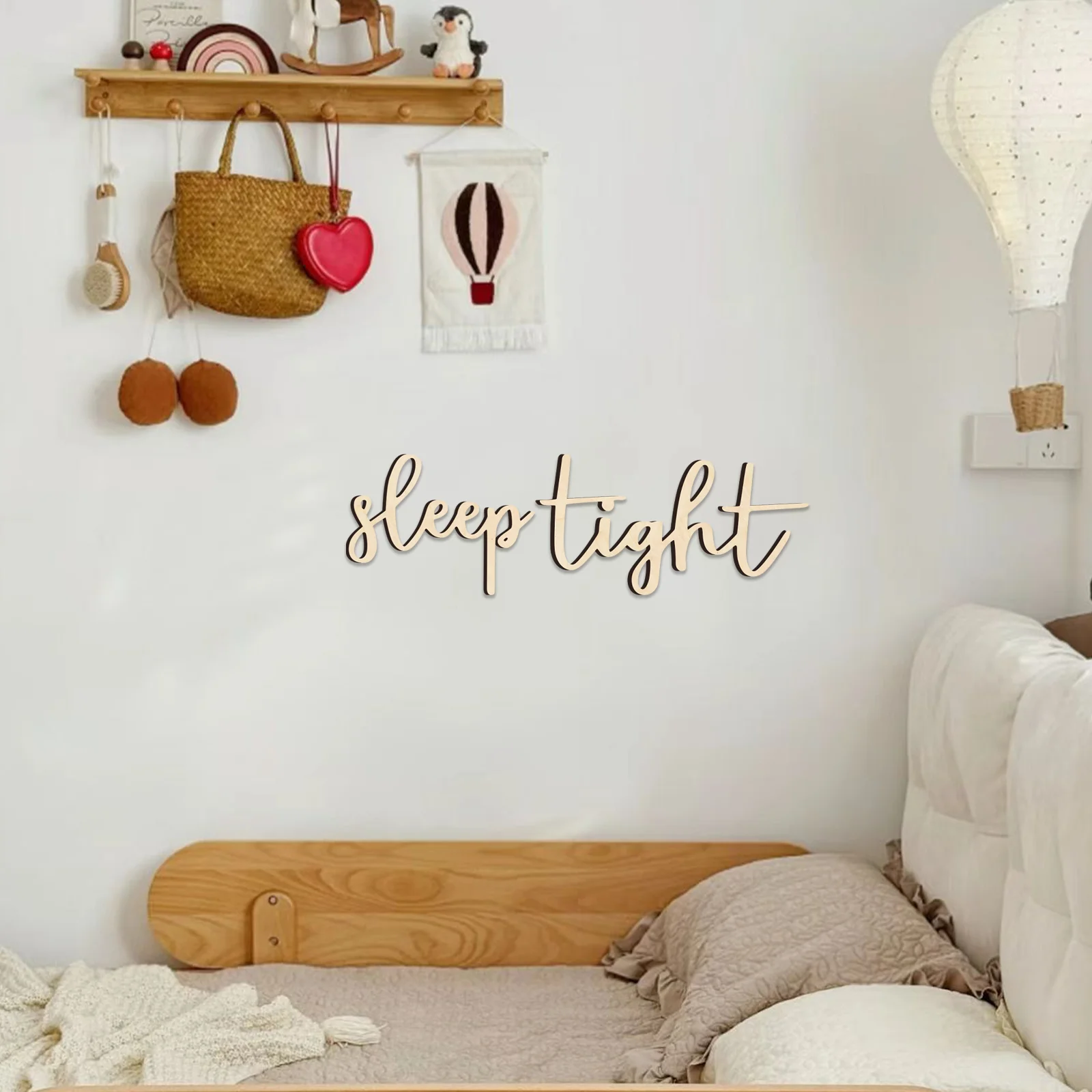 

Sleep Tight Wooden Wall Decor - 2-Piece Bedroom Sign Set, 19.1cm & 15.4cm Height, Farmhouse Style, Easy Installation
