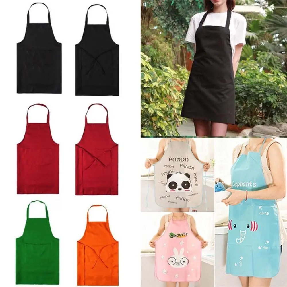 

Cute PVC Kitchen Cleaning Apron Sleeveless Waterproof Cooking Baking Apron Oil Resistant Work Clothes Home Kitchen