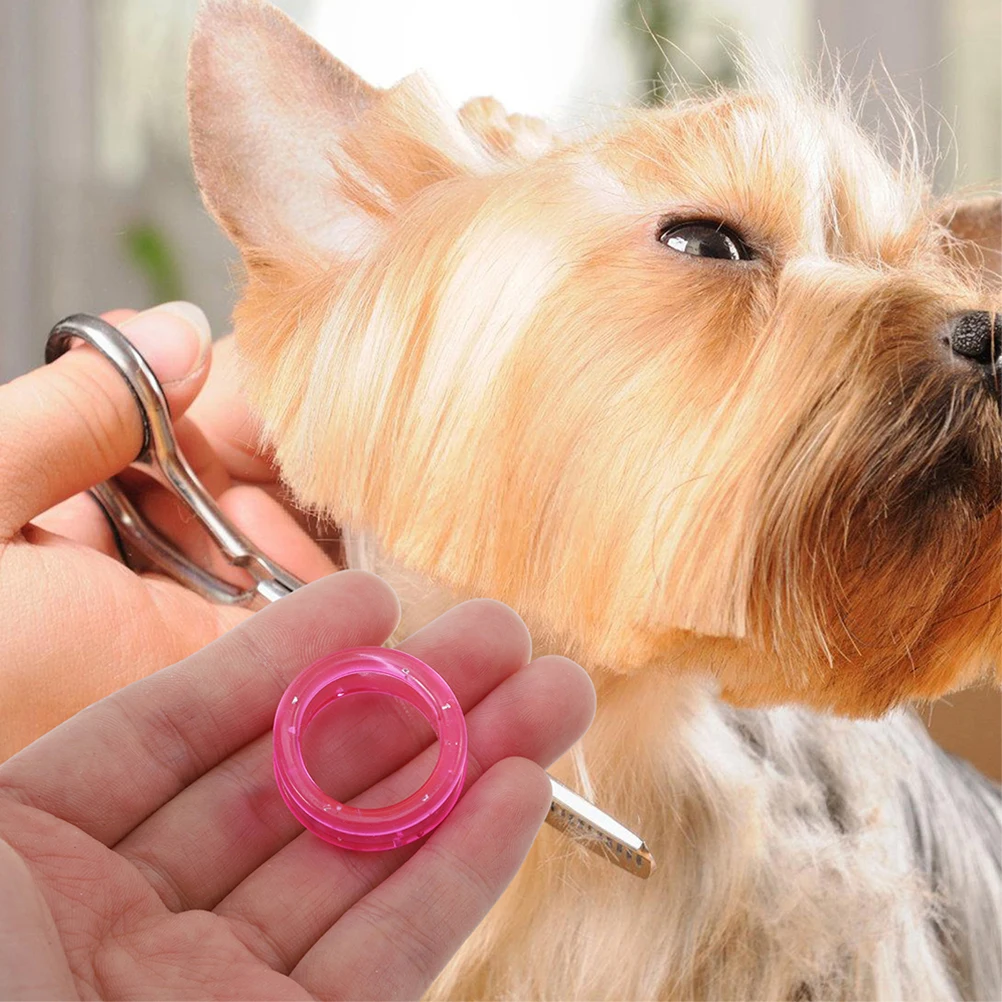 

20Pcs Silicone Scissor Rings Hairdressing Thumb Inserts Finger Protector Grooming Shear Barber Scissor Grips Pink