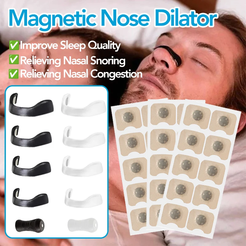 15-30Days Magnetic Nasal Strips Nasal Breathing Dilators Kits Increase Air Intake Improve Sleeping Reduce Snoring for Nighttime