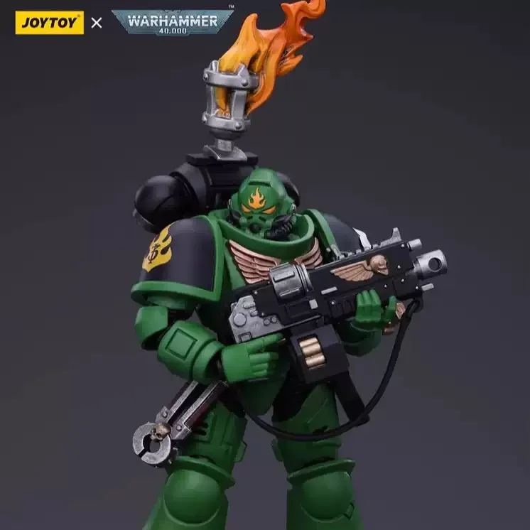 

JOYTOY Warhammer 40K 1/18 Salamanders Intercessors Brother Haecule Sergeant Tsek'gan 12.1cm Soldier Action Figure Model Toy Gift