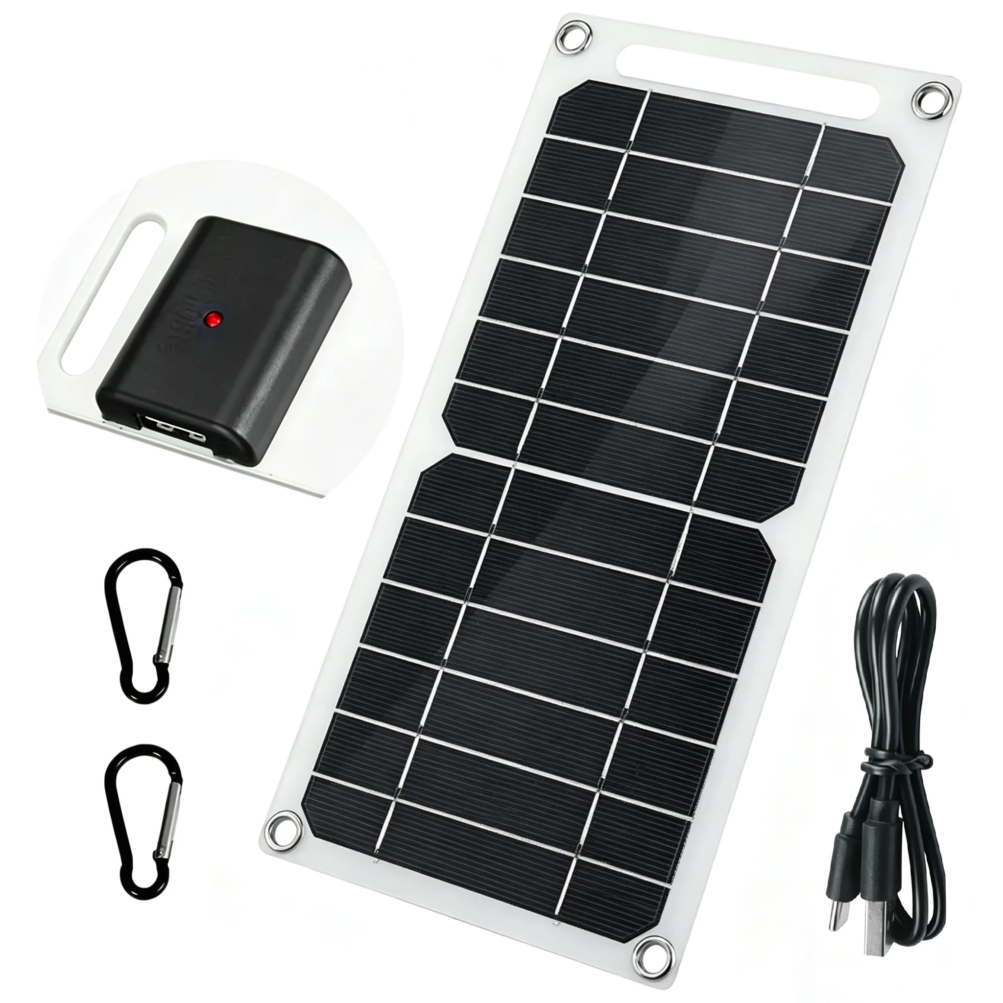 Image of 35W Sunpower Tragbares Solarpanel 5V Solarplatte mit USB Typ-C Sicherer Stabilisierter Lader für Handy Outdoor Camping Zuhause Wohnmobil Geschenk