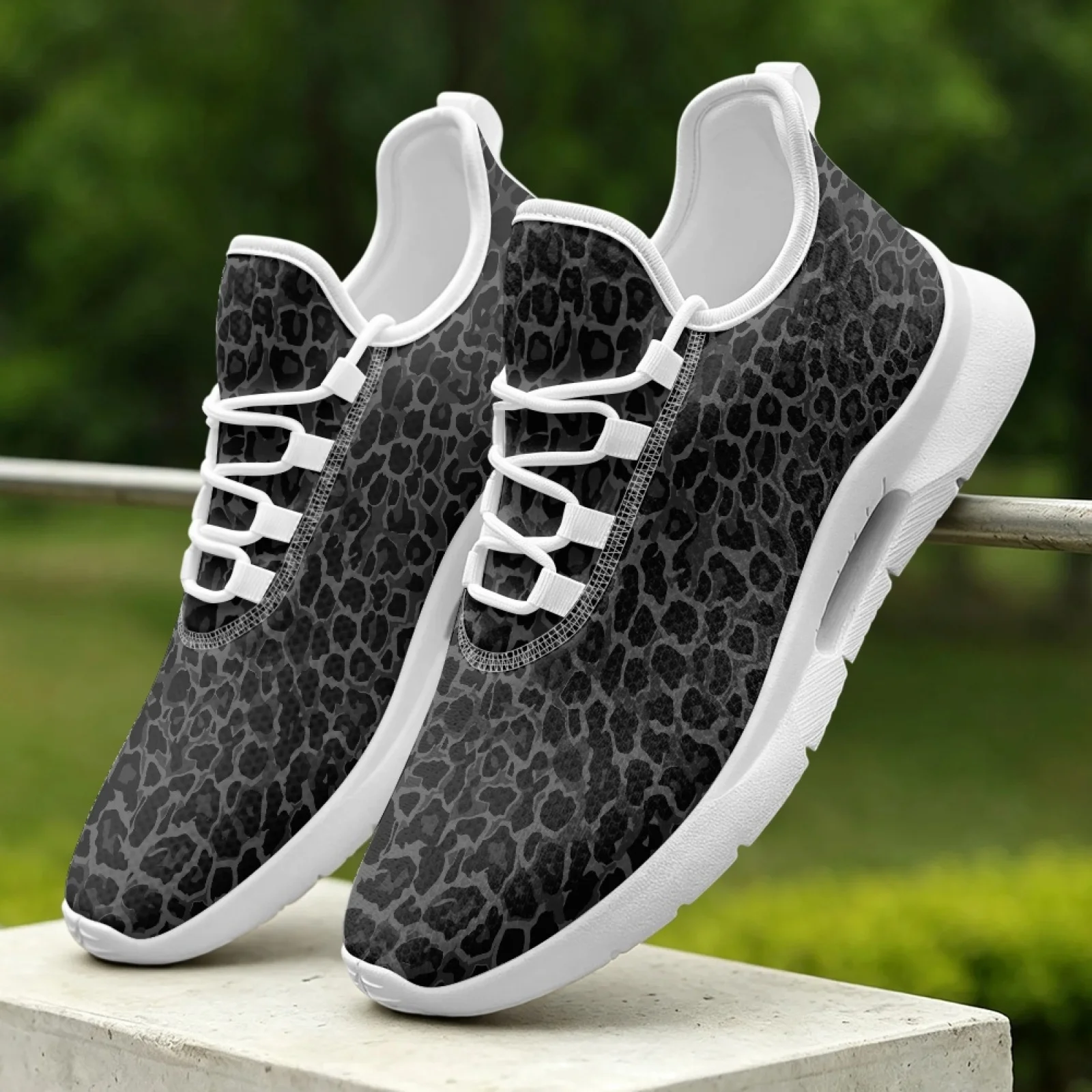 XIXIRIMIDO Women's Lace-up Casual Shoe Nurse Shoes Women's Sandals Men's Sneakers and Casual Shoes Tenis Feminino Leopard Print