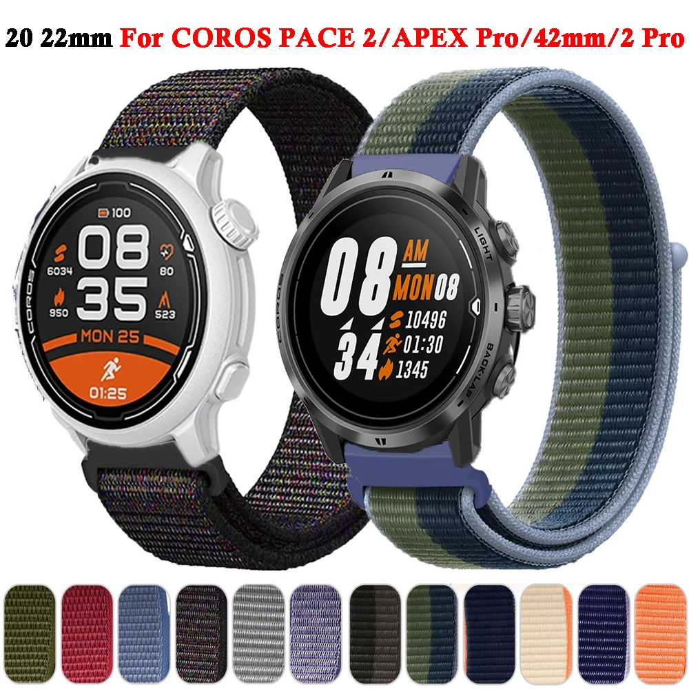 New 20mm 22mm Sports Nylon Strap Band For COROS PACE 2/ APEX Pro Watchband  For COROS APEX 2/2 Pro/46mm/42mm Bracelet Watchbelt