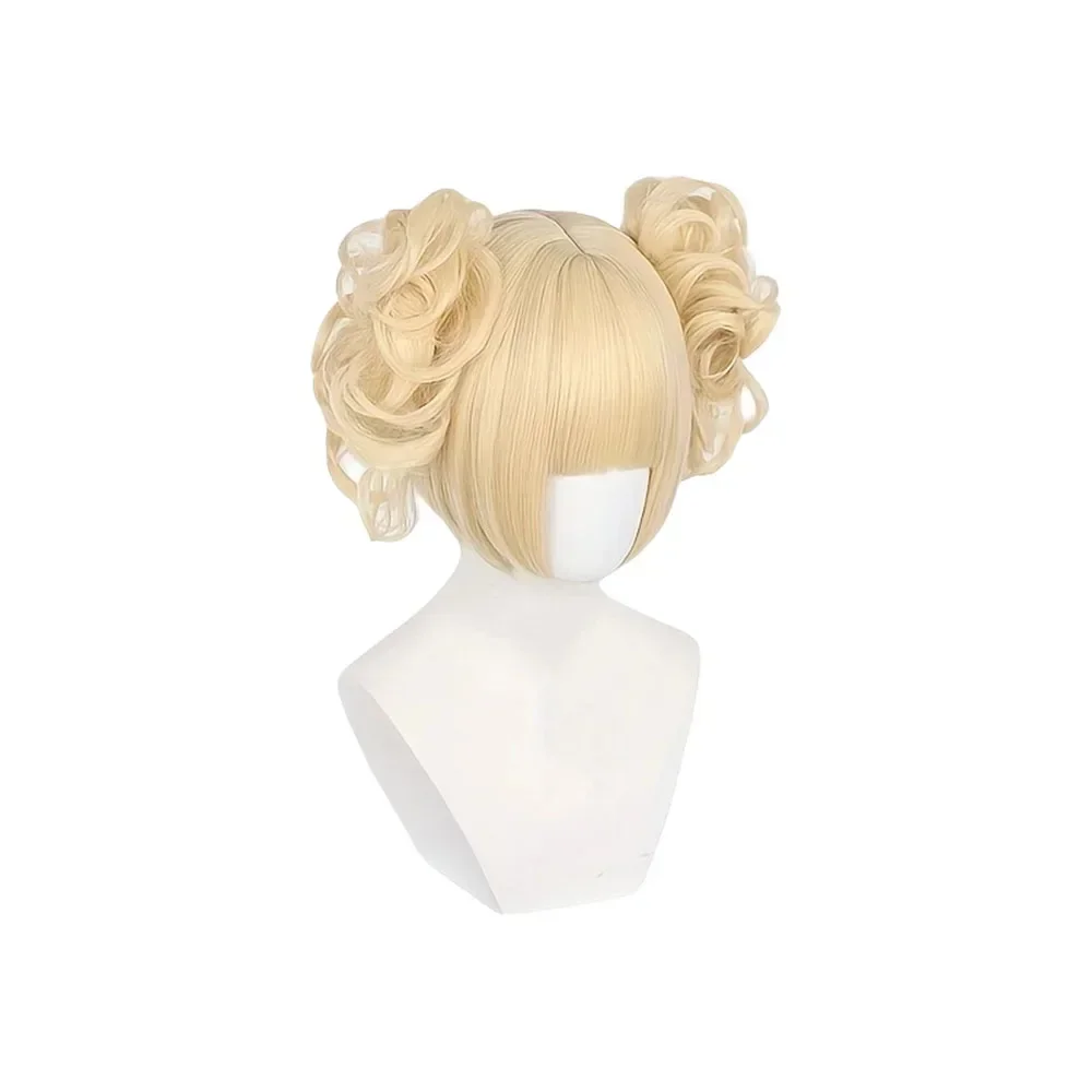 Anime My Hero Academia Toga Himiko Cosplay Wigs Light Blonde Ponytails Heat Resistant Hair Party Festival Props