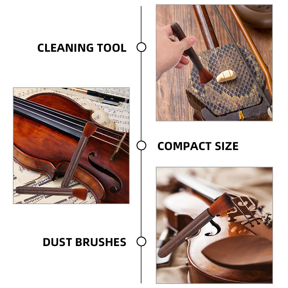 

4 Pcs Cleaning Brush Rosin Musical Instrument Thin for Instruments Violin Cleaner Dusting Tools