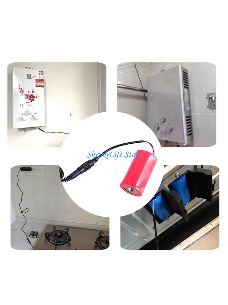 

E65E LR20 D Size Dummy Battery Power Supply Adapter Battery Elimination Cord for Various 3V Electronics Toy Desk Lamp Tool