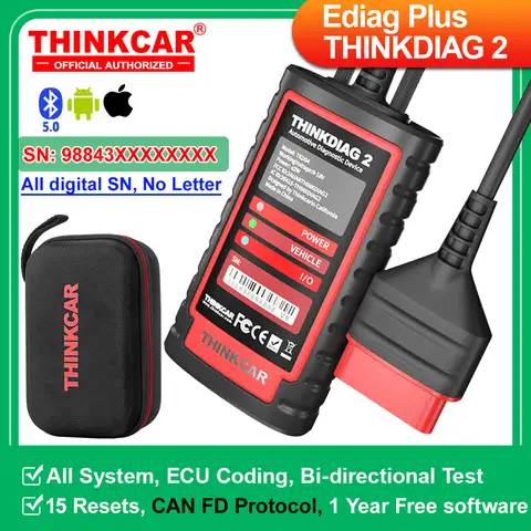 KINGBOLEN Ediag Plus, THINKCAR THINKDIAG 2 CANFD ALL System ECU Coding Active Test 16 Reset OBD2 Scanner Car Diagnostic Tools