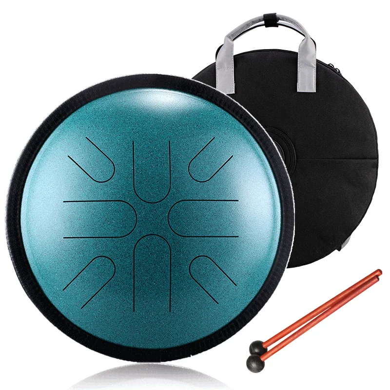 Hluru Tongue Travel Drum 10 Inch 8 Note Handpan Tank Drum Musical Instruments Japanese Mode Steel Drumset TA8-10