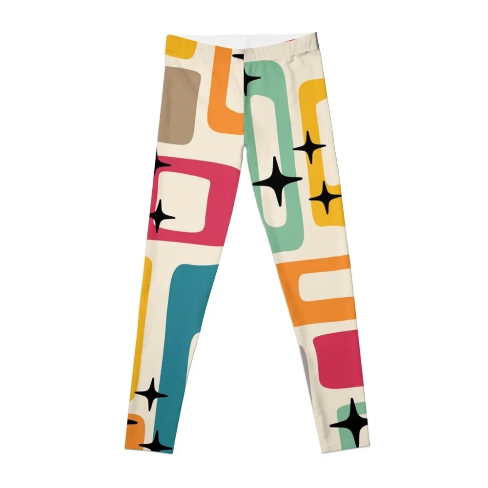 

Retro Mid Century Modern Abstract Pattern 154 Leggings for girls trousers for fitness workout clothes for Womens Leggings