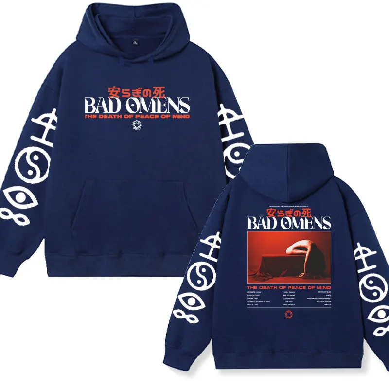 Bad Omens Band-Sudadera con capucha para hombre y mujer, jersey de lana con estampado gráfico de DEATH OF PEACE OF MIND, de gran tamaño, estilo Hip