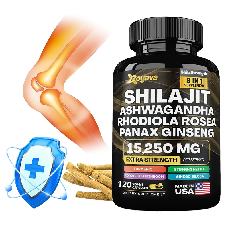 Shilajit Pure Himalaya 8-in-1 Supplement Supports Energy, Endurance, Muscle Building, and Stress Relief