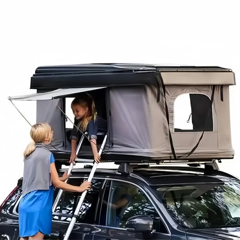 Waterproof Hard Shell Rooftop Car Tent for SUV//Truck Aluminum Easy to Install Sunshade Car Tent for Outdoor Camping