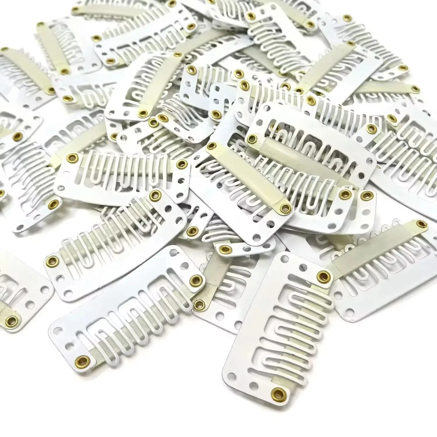 50 Stück Snap-Perückenclips mit 6 Zähnen, U-förmige Haarverlängerungsclips zur Sicherung der Perücke mit Silikon-Gummi-Perückenclips – Detail 2