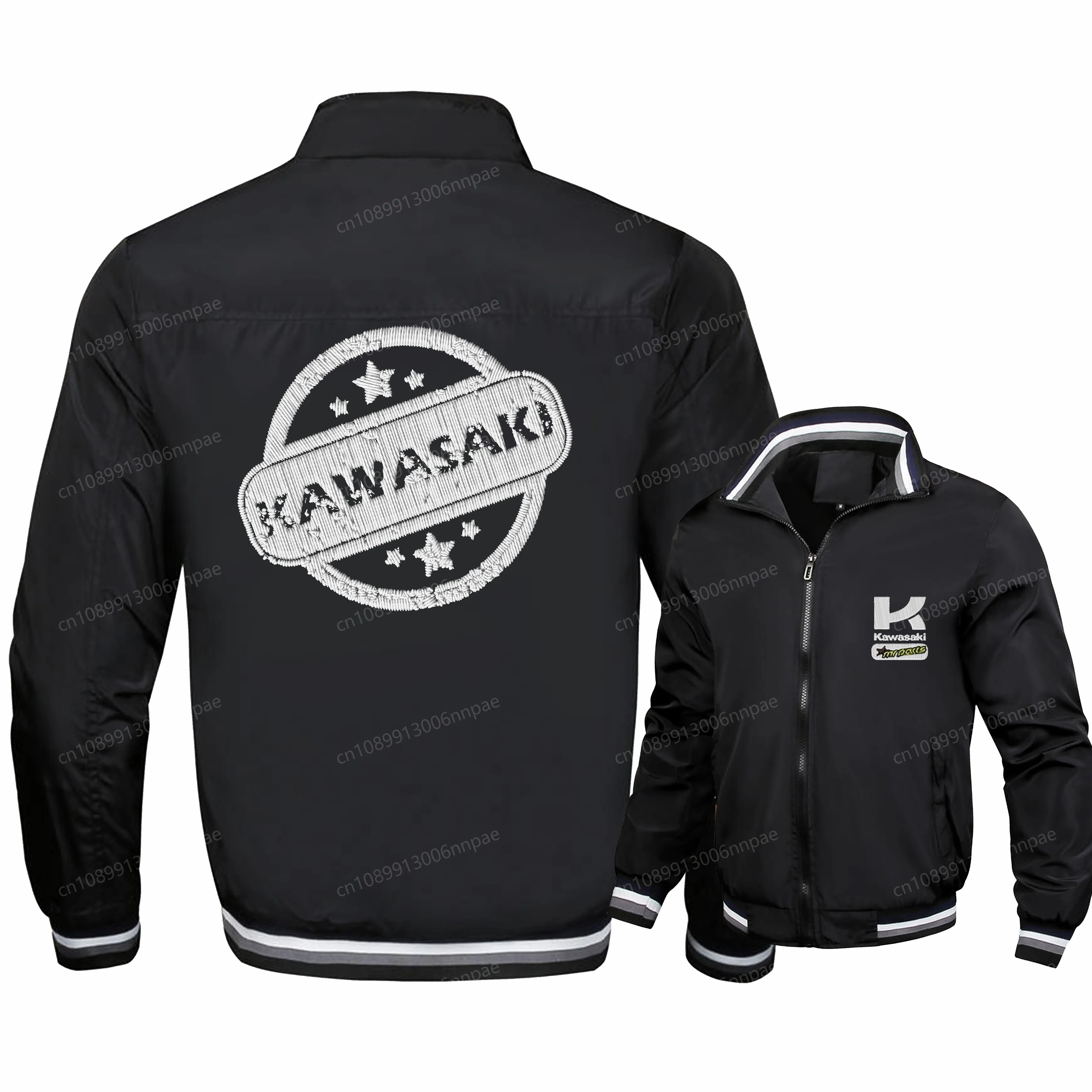 

Embroidery Kawasaki 3D Printing Motorcyclist Jacket Men's Clothing Sports Jackets for Man Coat Zip Up Motorcycle Uniform Clothes