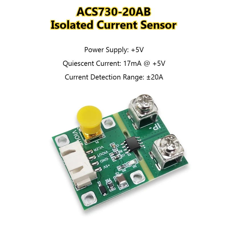 ACS730-20 Module, Isolated Current Sensor 1MHz Bandwidth, Dynamic Current Detector, Current ACS730-20AB