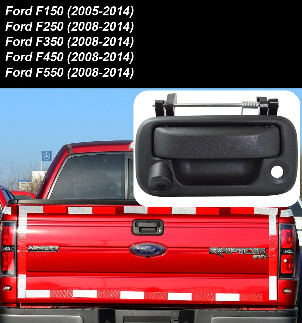 For Ford HKNL Car Rear View Camera With Mirror 2.4GHZ Wireless F150 F250 F350 F450 F550 2005-2014 Pickup truck Brake Light CCD