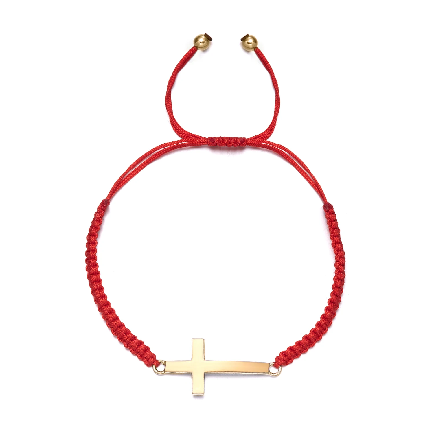 Hip Hop Edelstahl Kreuz geflochtenes Armband für Frauen Männer rot schwarz einfaches Paar verstellbare Handgelenk Armreif Christian Souvenir – Detail 3