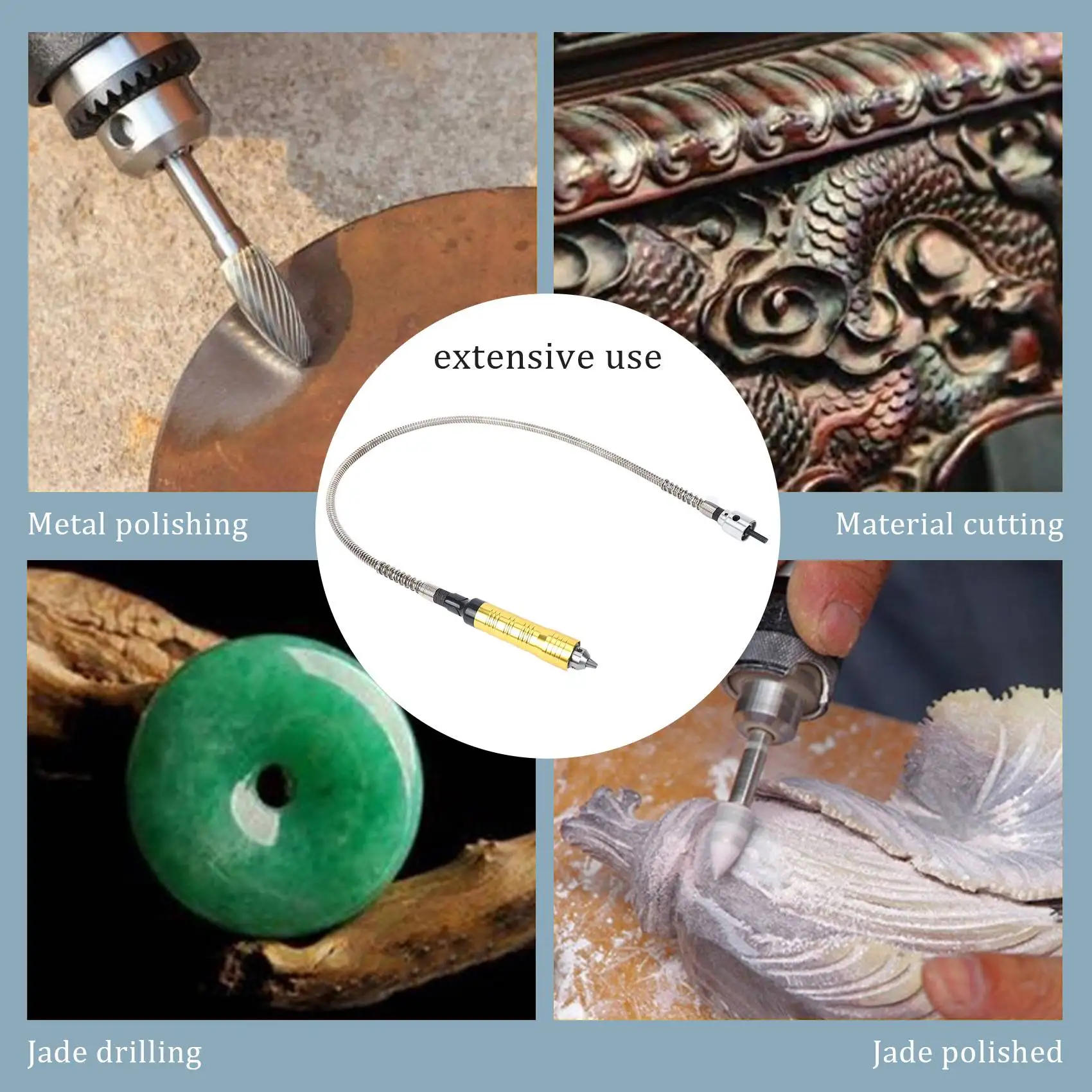 Роторный шлифовальный инструмент, гибкий вал с наконечником 0,3-6,5 мм для электрической дрели в стиле Dremel, аксессуары для роторного инструмента