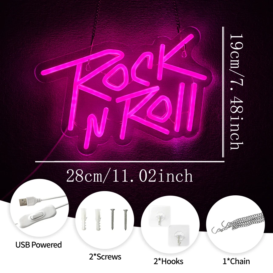 Rockband Neonbord voor wanddec - Musical Instrument Sign recensie en prijs