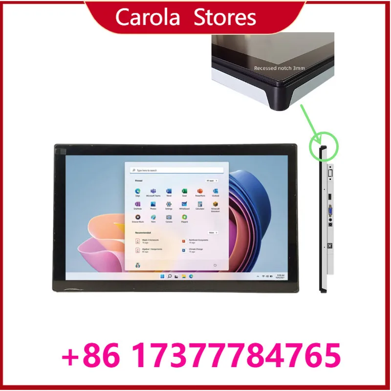 15.6 Inch Metal Wall Mount Touch LCD Advertising Player, 4G WiFi RJ45 Wireless Digital Media Display