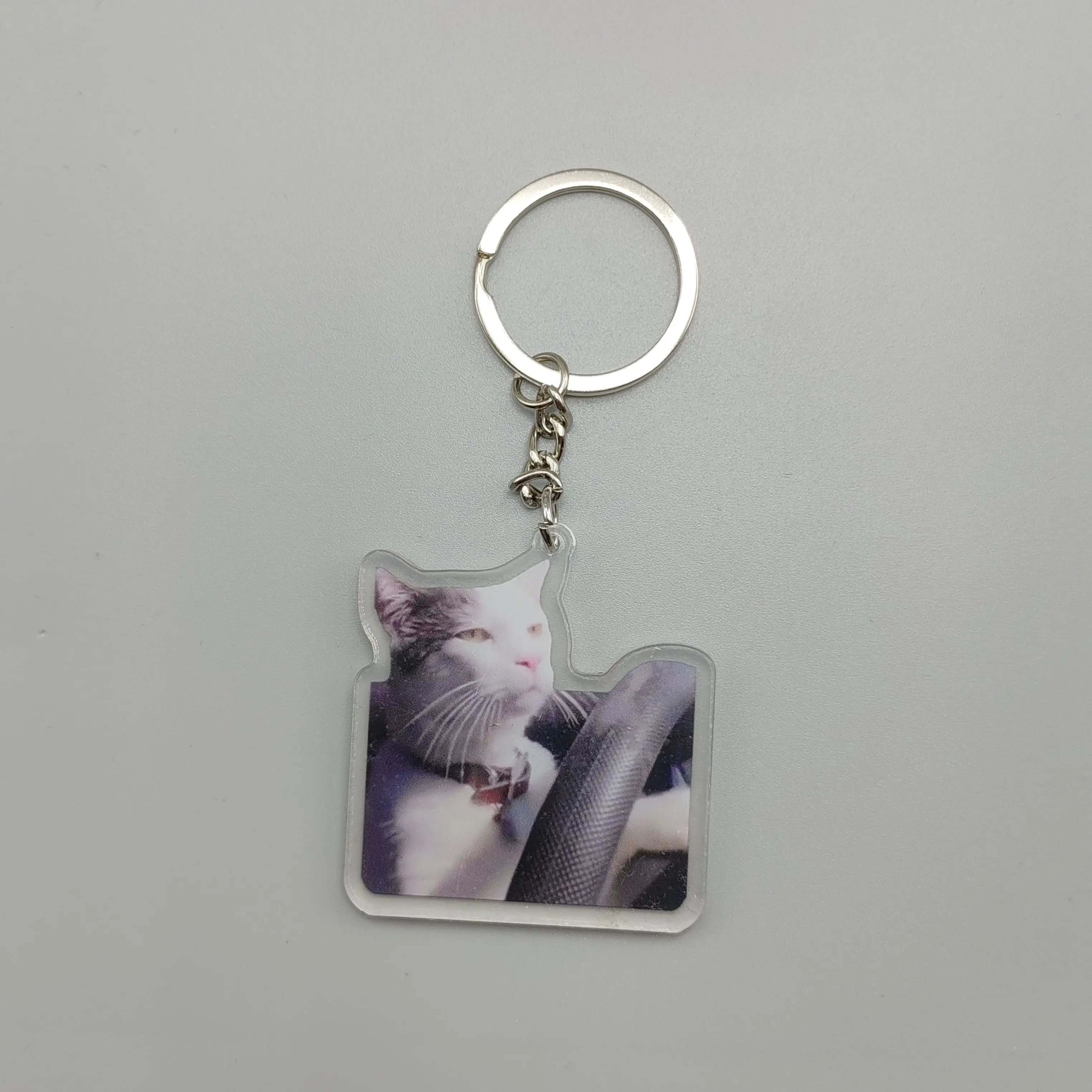 Cat Meme Louie The Driving Cat Meme Funny Cat Cute Cat Cool Keyring Shiny Keychain Ornament Gift For Friend Bag Pendant