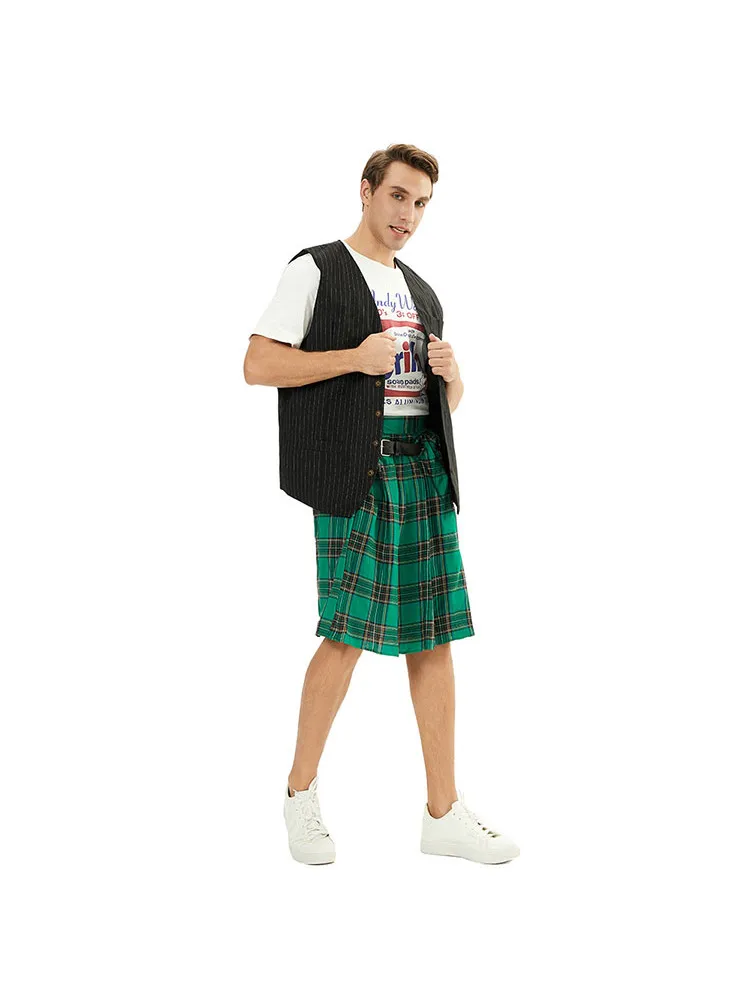 

i National Men's loween Costume Skirt Performance Dr Par Skirt Pleated Skirt Funny Transformation Par