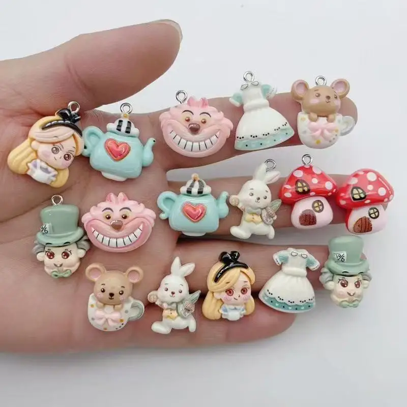 12 Stück Cartoon Niedliche Prinzessinnen-Harz-Accessoires Handgefertigte Kreative Creme-Kleber DIY Haaraccessoires Kopfband Handyhülle Lochschuhe